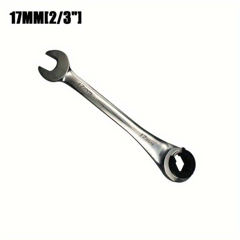 Universal Fixed Head Tubing Ratchet Open End Wrench Combination Tool
