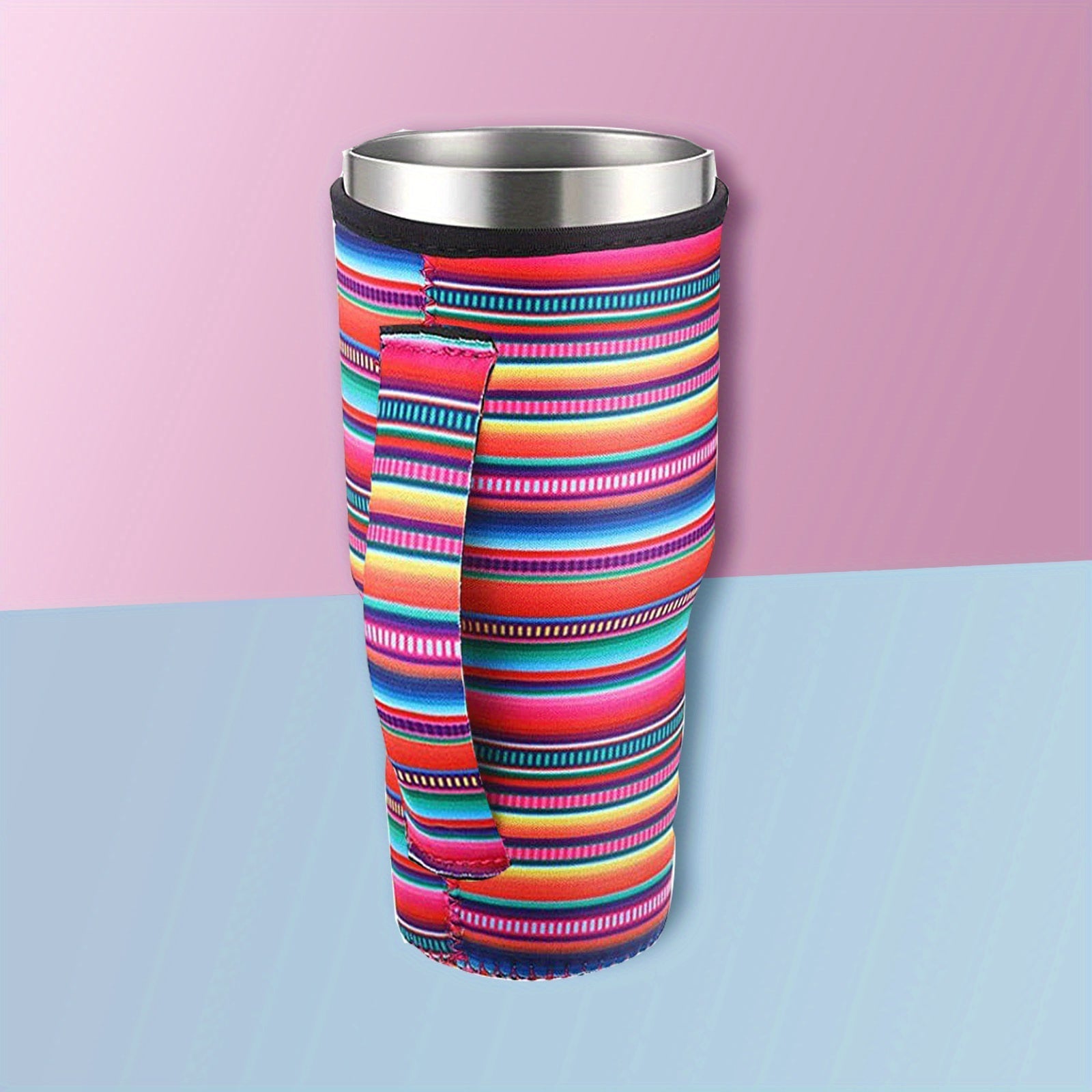 Reusable Neoprene Coffee Sleeve for Cold Beverages Leopard Print Insulated Cup Holder