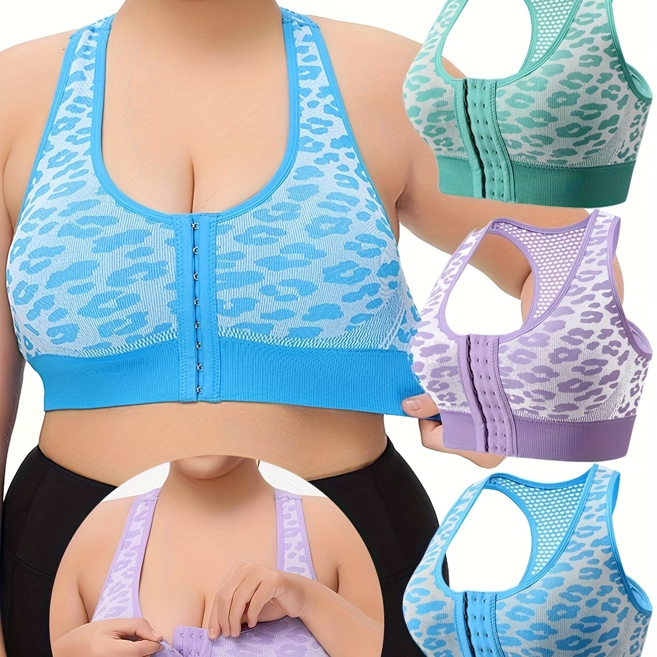 Women's Breathable Mesh Sports Bra Set Lightweight Seamless Yoga Boxing