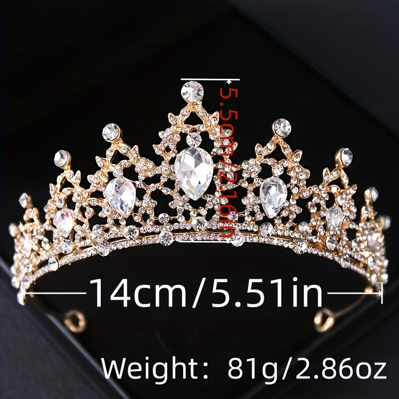 Crystal Tiara and Crown Set for Brides and Prom Rhinestone Hair Accessory