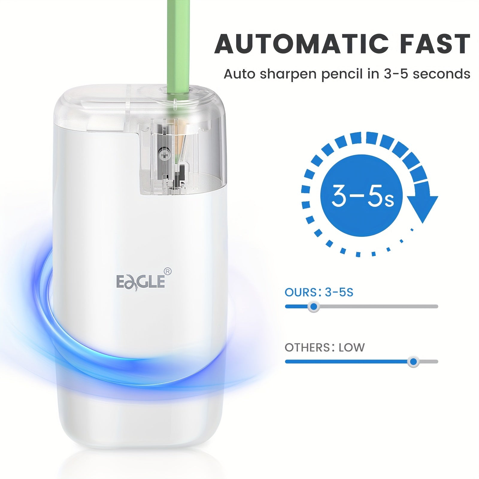 Электрическая точилка для цветных карандашей 6-8 мм портативная компактная офисная художественная классная