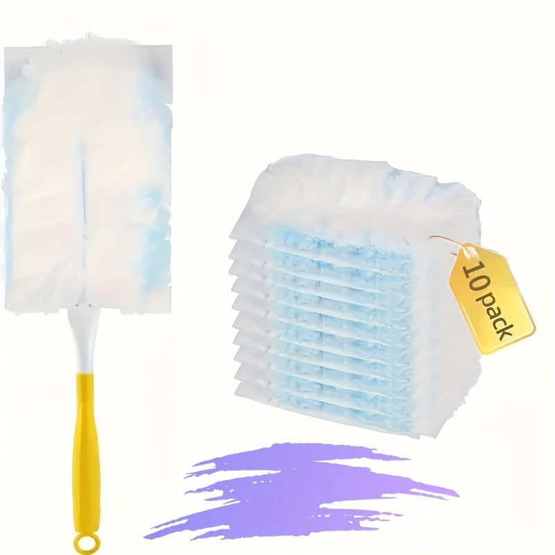 10 ta bir martalik almashtirish matolari va uy, mebel, avtomobillar, klaviaturalar va boshqalarni tozalash uchun qo'l bilan ishlatiladigan cho'tkasi bilan statik chang olib tashlash to'plami.