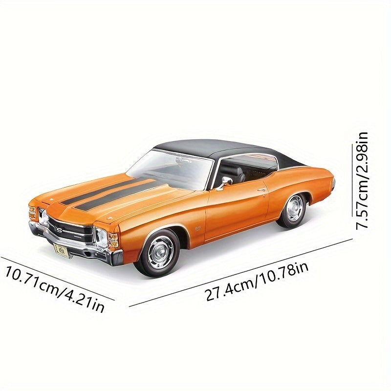 Collectible Diecast 1:18 Scale Car Model in Orange and Black Stripes