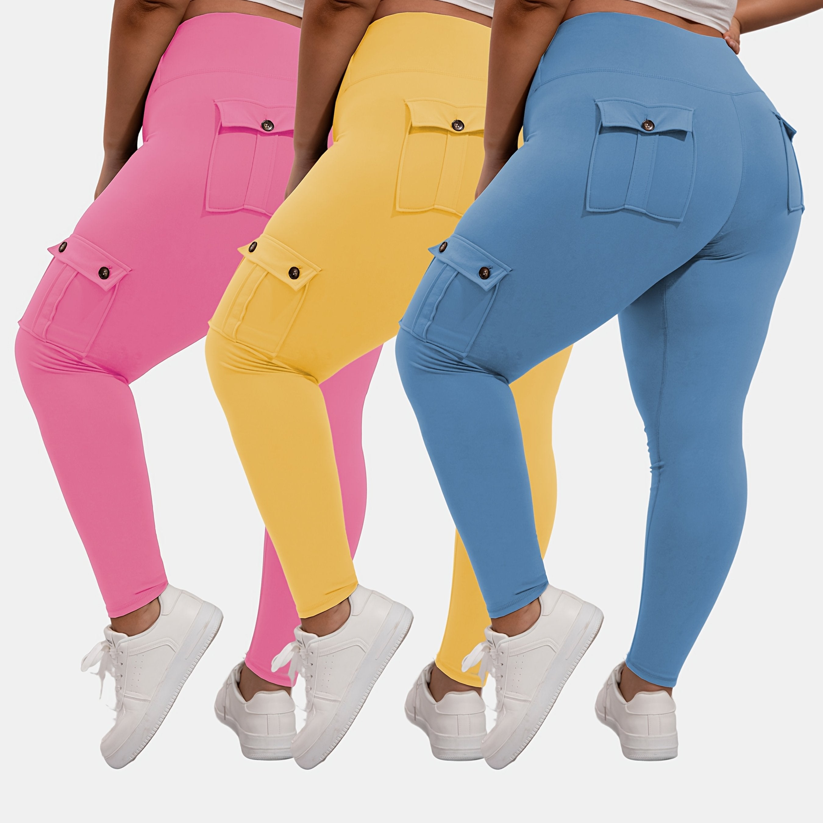 Women's Plus Size Sports Leggings High Waist Tummy Control Four-Way Stretch