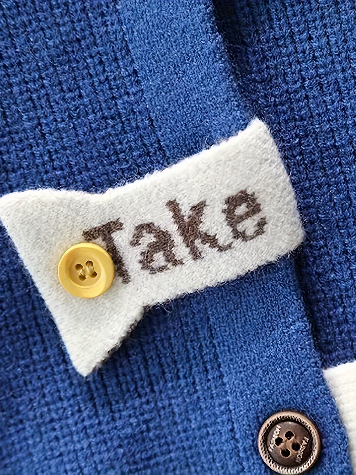 Boys' Mustard Yellow Knit Cardigan with Bear Patch Long Sleeve Fall Winter Kids' Sweater