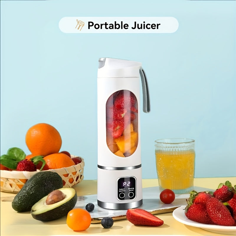 Portable Blender Juicer 15.22oz Rechargeable USB Smoothie Maker with Digital Display