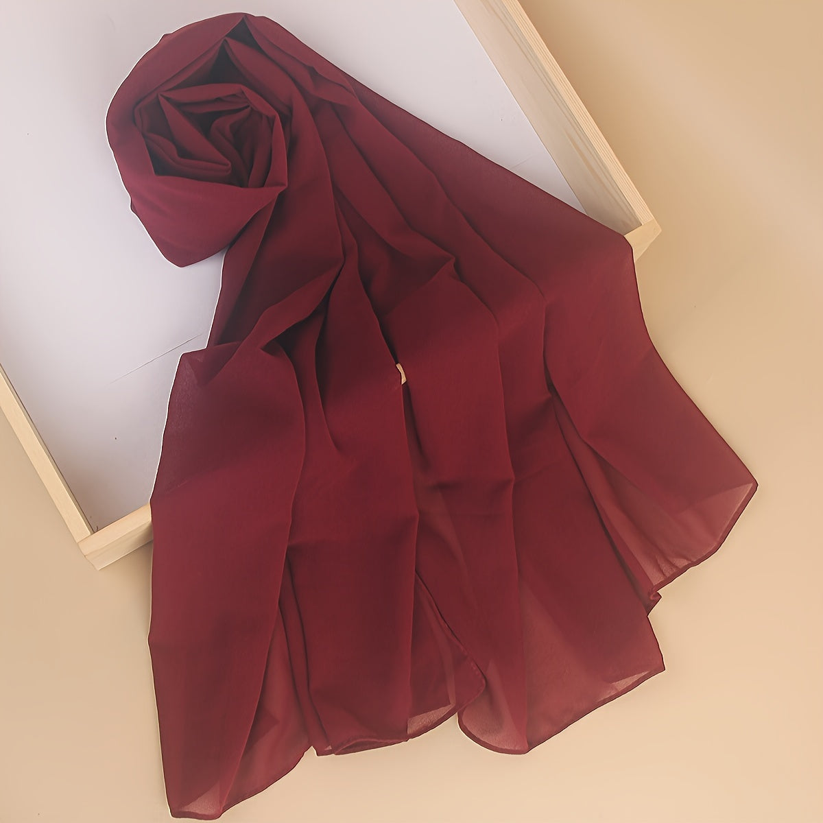 Ayollar uchun marvaridli hashamatli toʻliq rangli chiffon hijab turban sharf