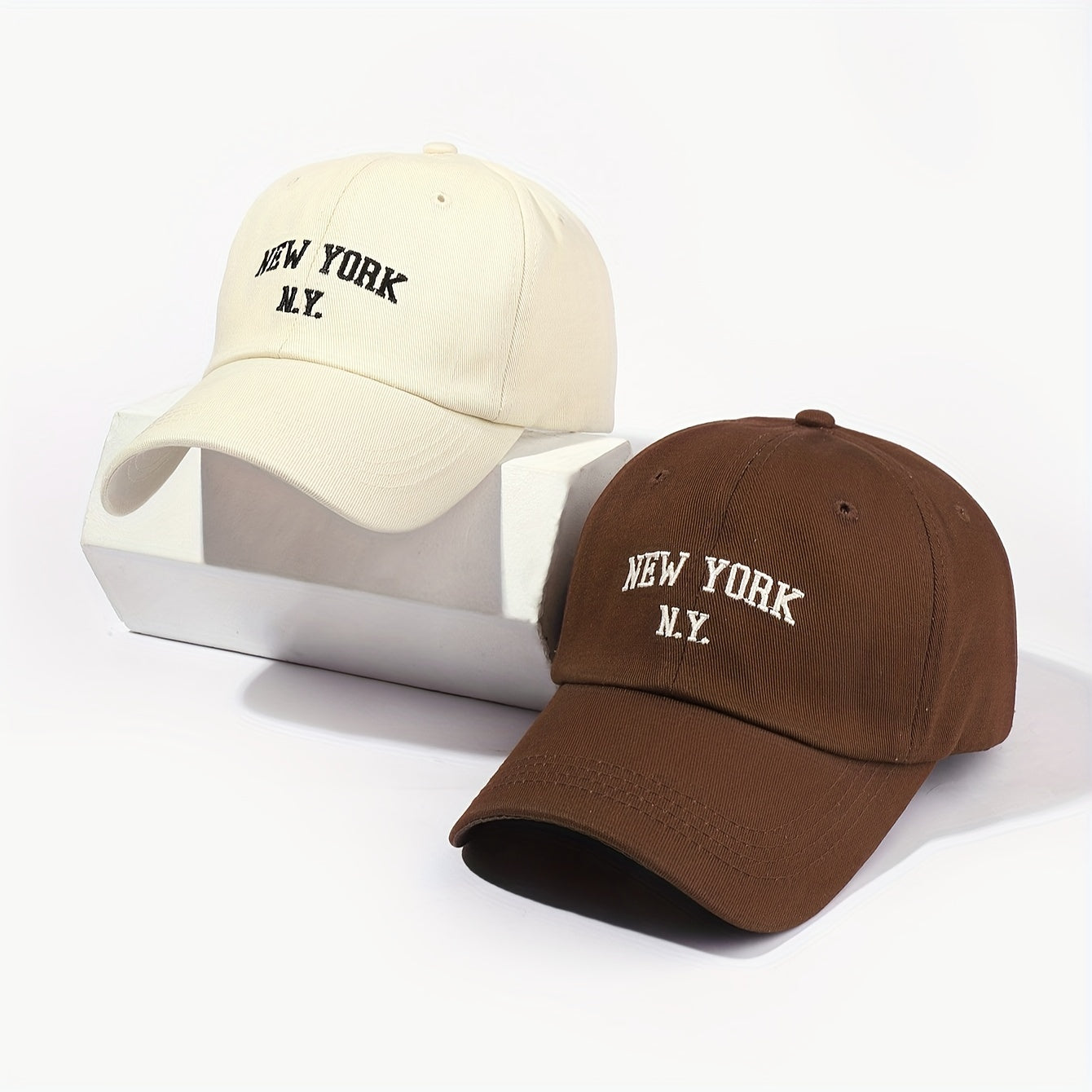 2 dona YANGI YORK N.Y. tikilgan beysbol shlyapa to'plami, ochiq havoda dam olish ta'tillari uchun mukammal