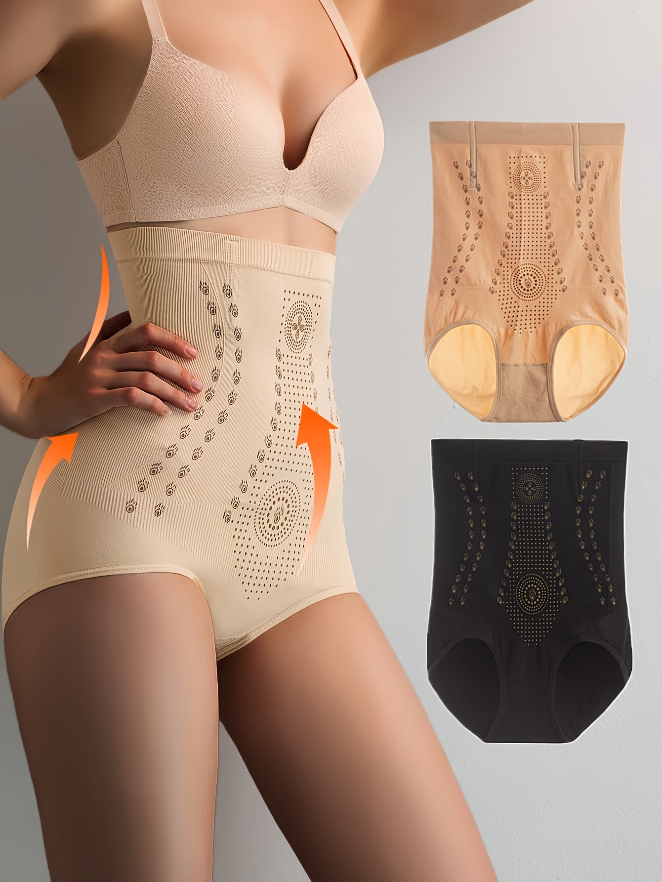 Women's High Waist Compression Panties Tummy Control Shapewear Shorts Set