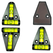 Juego de 4 niveles de burbuja impermeables para autocaravanas, comprobador cruzado, nivelador externo de expansión para camper y remolque