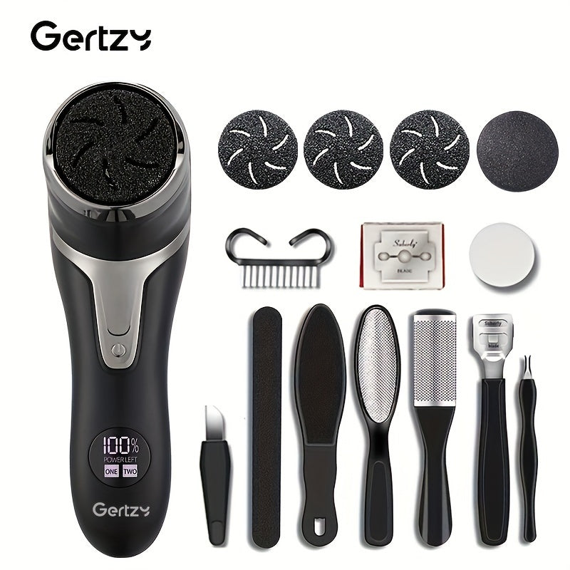 Electric Foot Grinder with Vacuum Cleaner LCD Display 2-Speed Dead Skin Remover