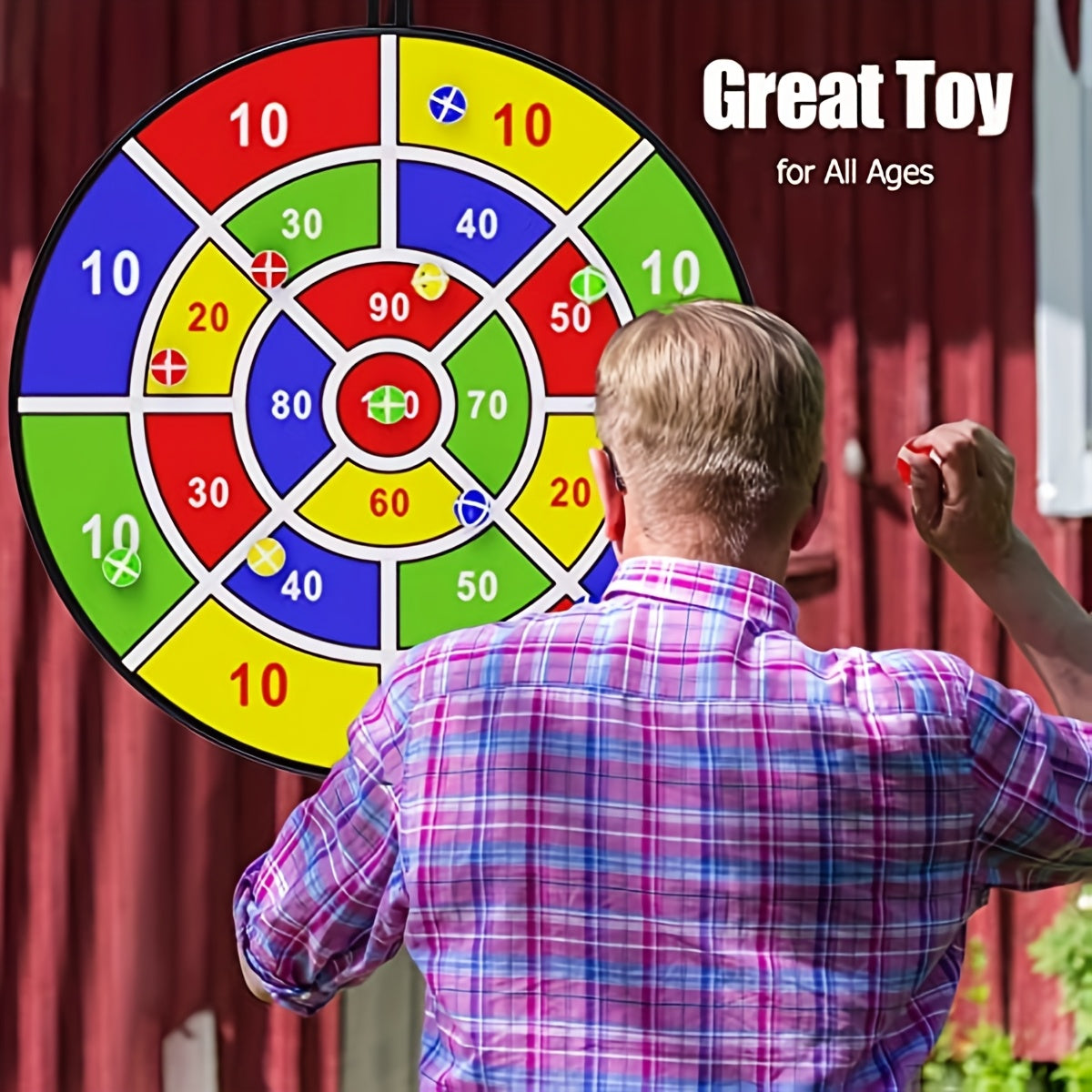 12-Piece Sticky Dart Board Game Set Indoor Outdoor Family Party Toy