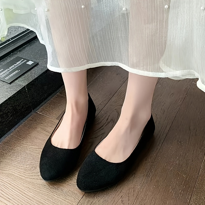 Women's Striped Slip-On Flats Breathable Fabric All-Season Casual Shoes