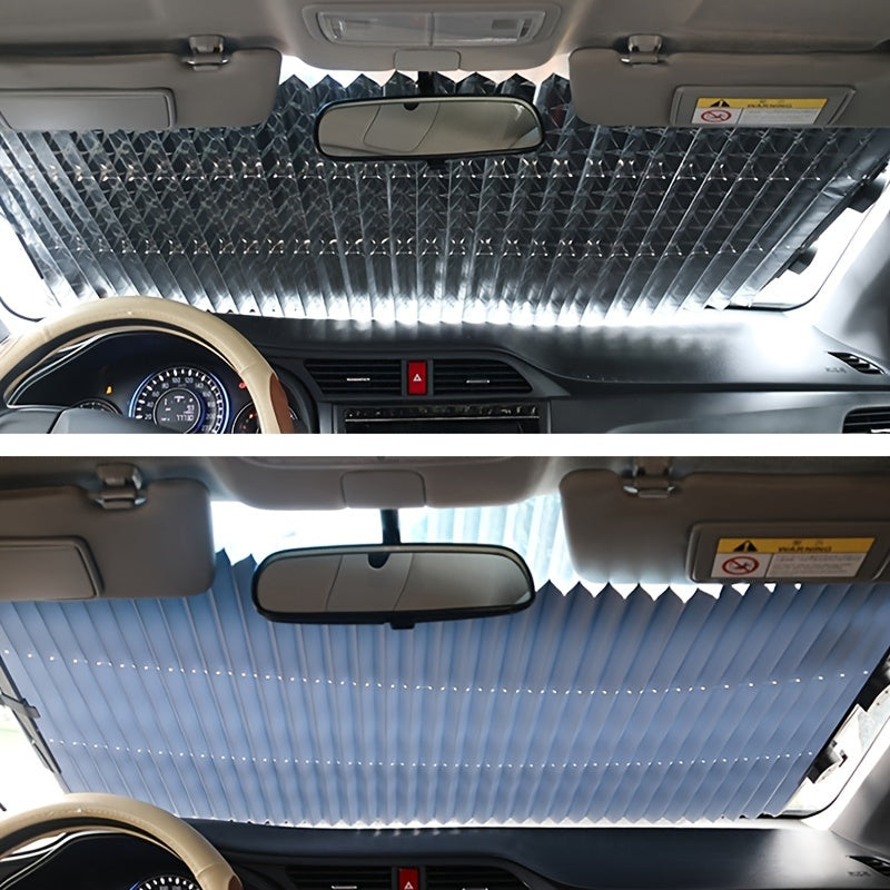 Universal avtomobil quyosh nuri qopqogʻi pardasi izolyatsiya bloki old oynasi avtomatik tortib olinadigan