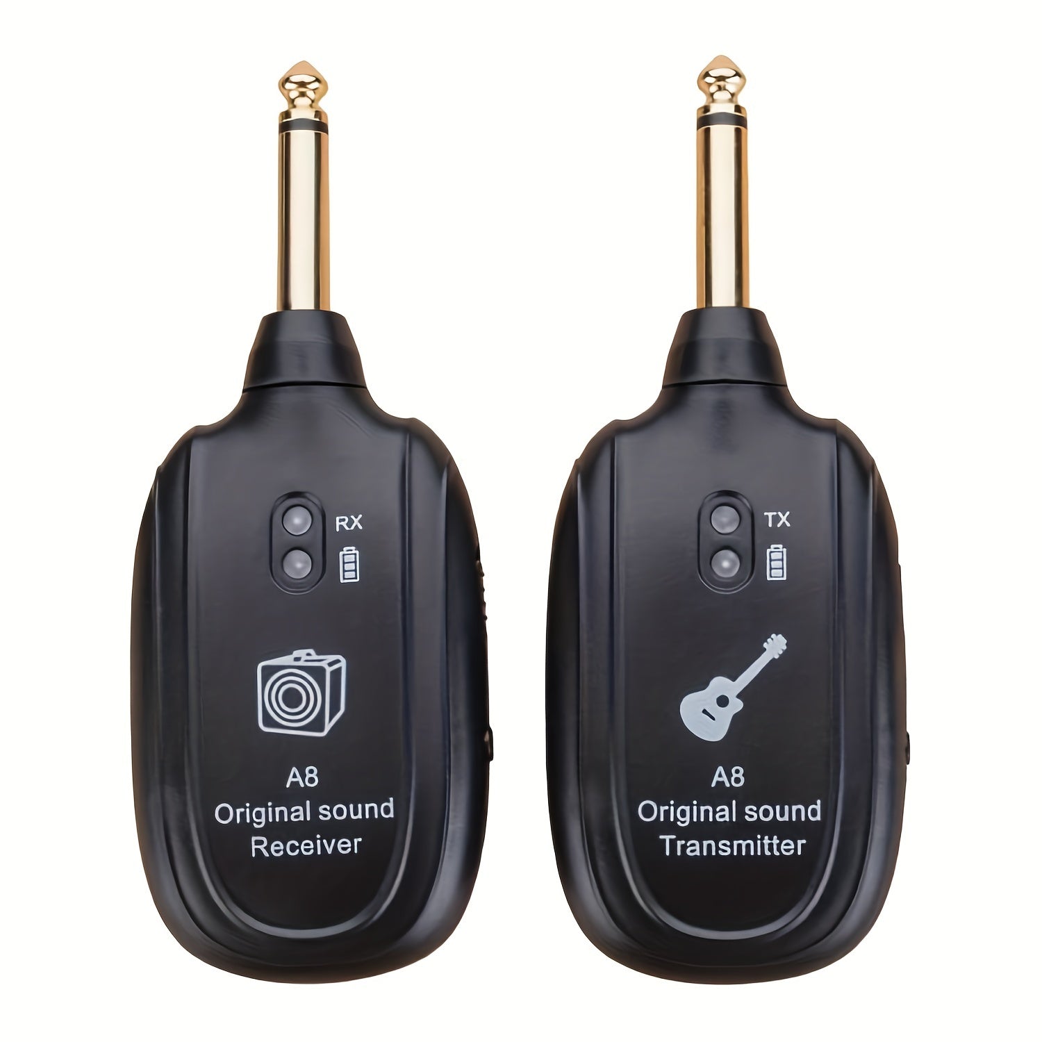 Captador inalámbrico para instrumentos de guitarra, ukelele, violín, negro, portátil, con batería y USB