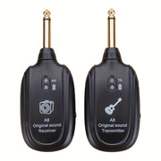 Wireless Instrument Pickup for Guitar Ukulele Violin Black Portable Battery USB