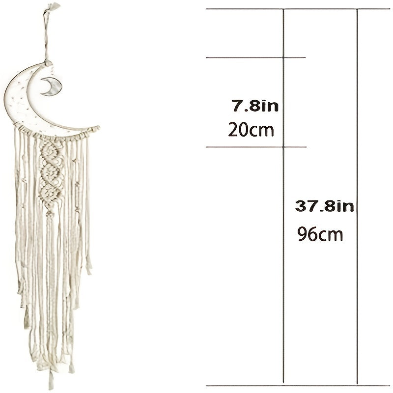 Boho Moon Macrame Wall Decor for Living Room Bedroom Christmas Halloween Thanksgiving