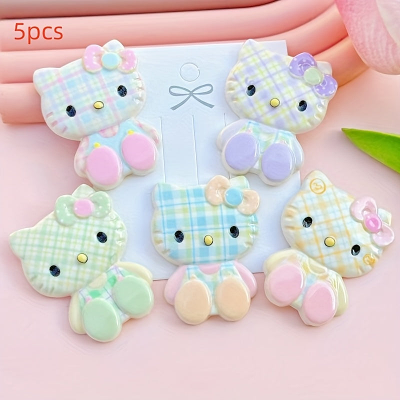 Unisex Acrylic Cartoon Hello Kitty Decoration Set for Crafts, Hair Clips, Shoes