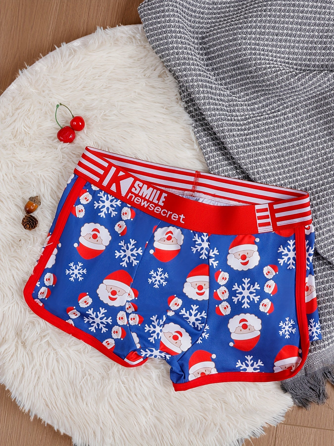 Men's Striped Boxer Briefs Polyester Blend Elastic Waist Color Block Casual