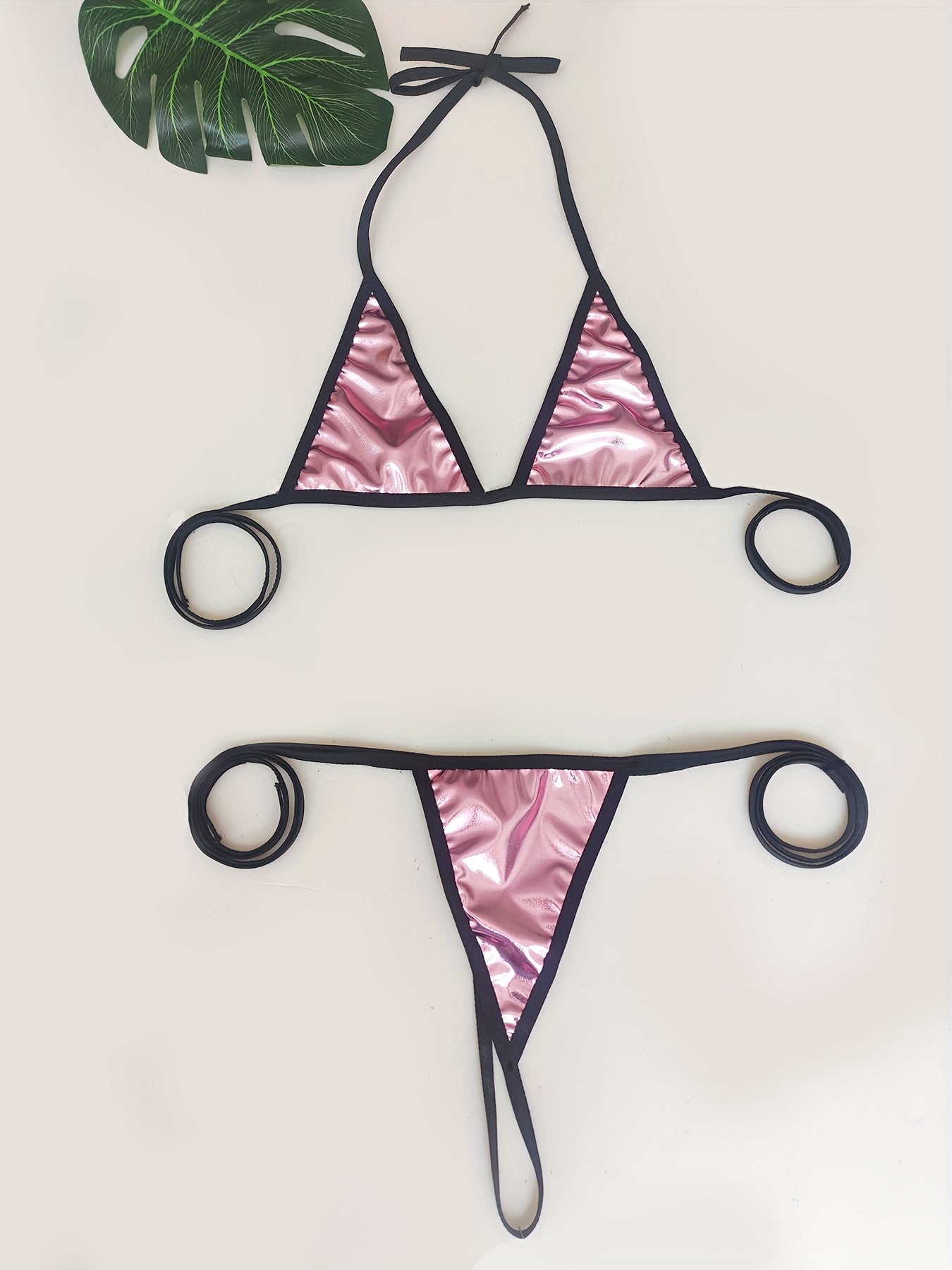 Women's Underwear Set Three-Piece Tether Style Breathable Fabric No Chest Pad S M L