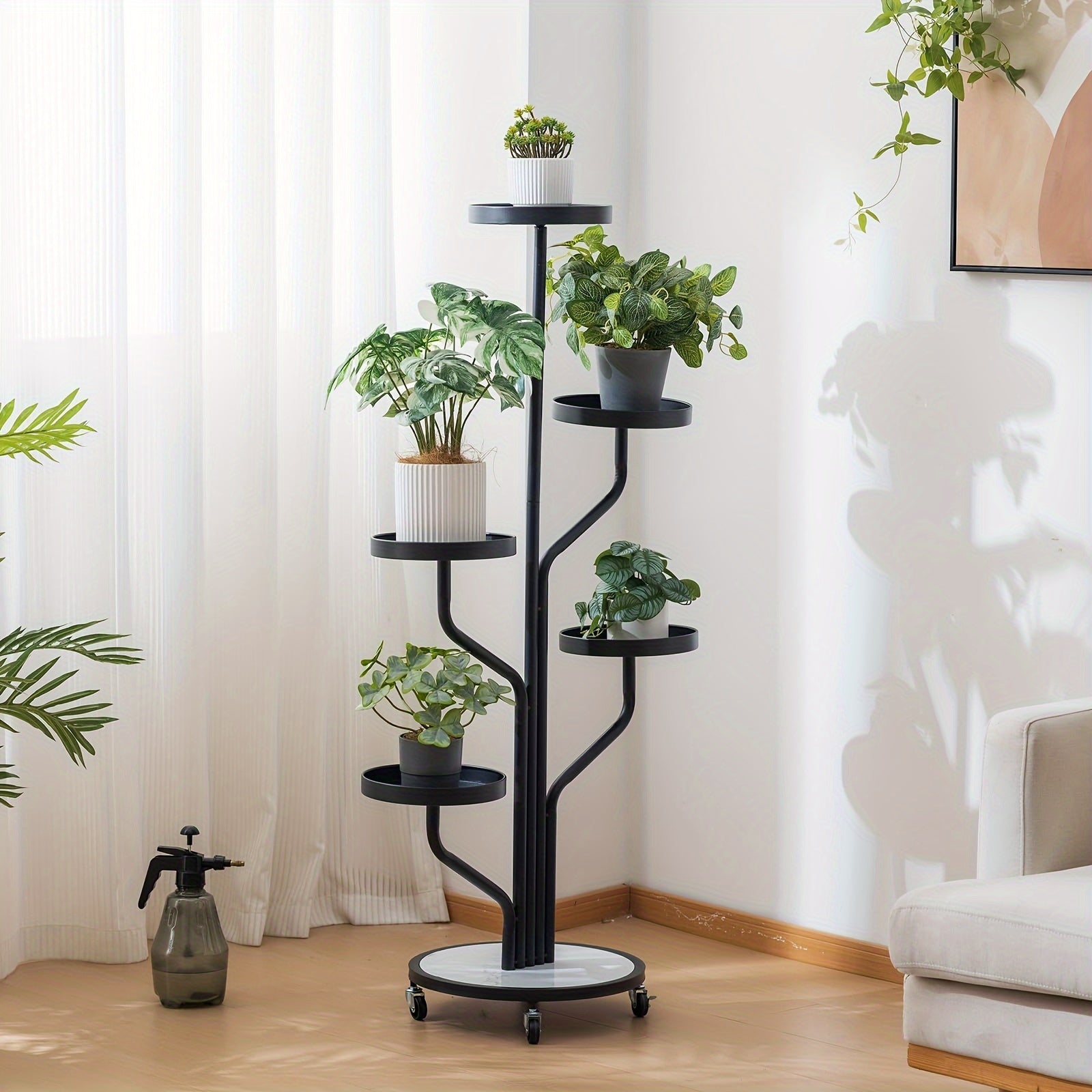 Iron Flower Stand Multi-Tier Indoor Outdoor Balcony Floor Plant Holder