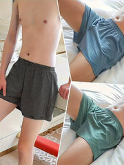 Men's Cotton Boxer Briefs 3-Pack Striped Pattern with Frill Detail Medium Stretch