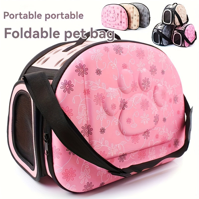 Foldable EVA Cat Carrier with Breathable Design and Zipper Closure for Outdoor Travel