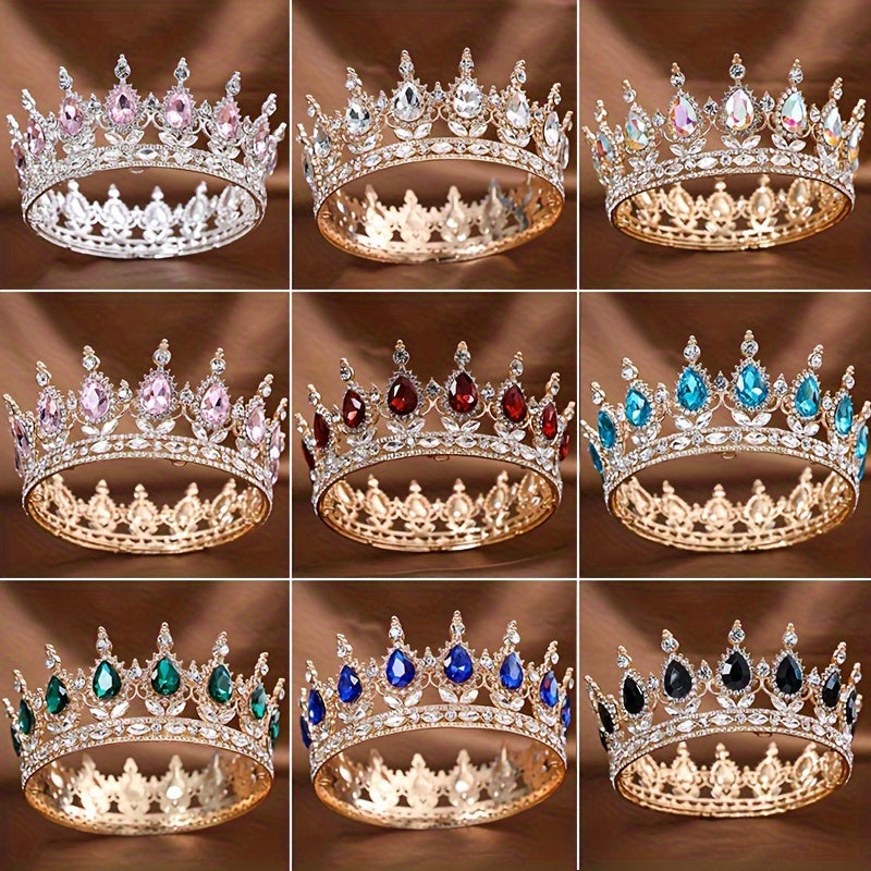 To'ylar uchun qirolichalar va prinsessalar taxti, porloq rhinestones bilan, to'y soch aksessuari