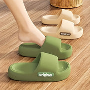 Women's EVA Slides Green Open-Toe Cushioned Indoor Outdoor Slippers