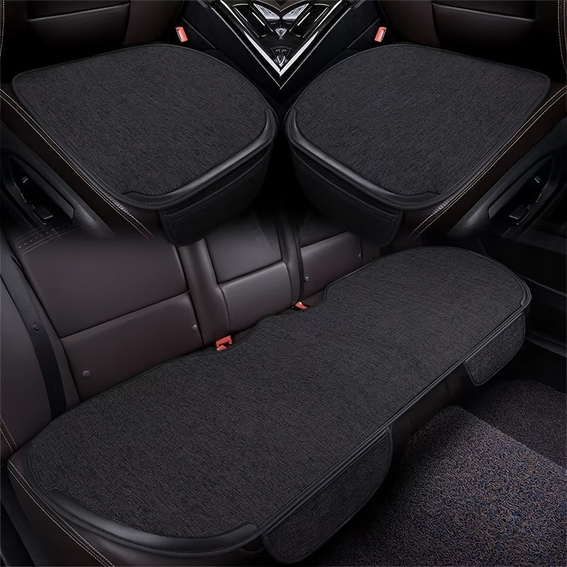 Universal Colorful Linen Car Seat Cushion Set Breathable Non-Slip