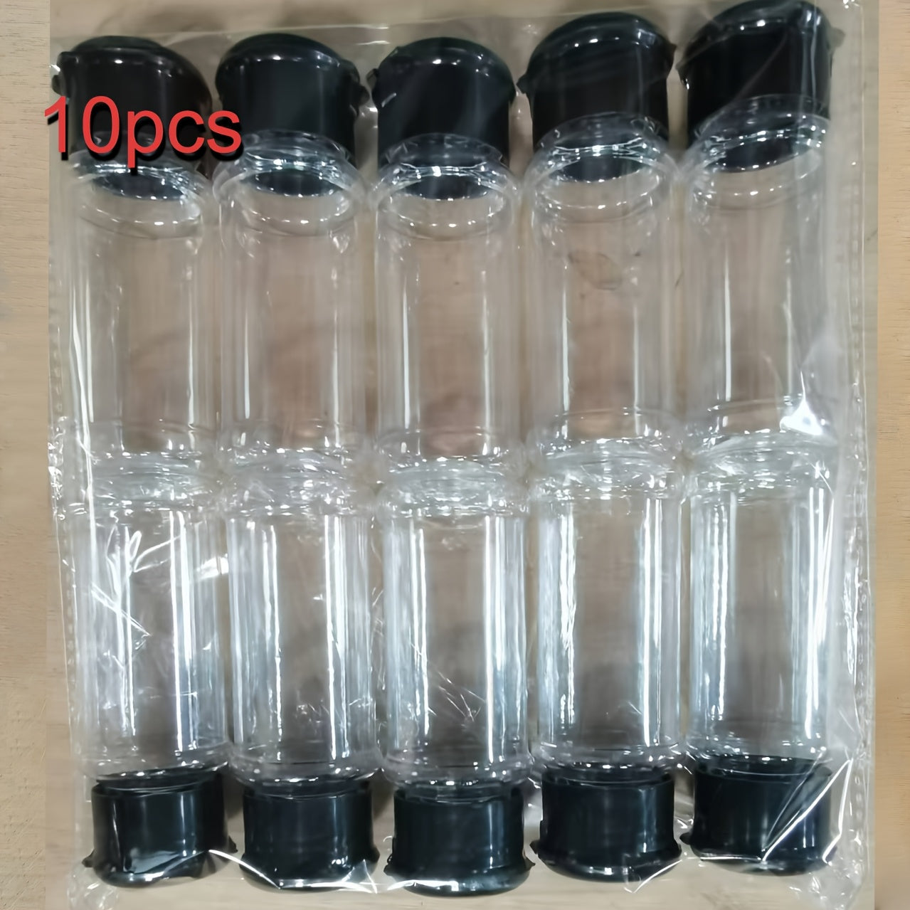 Set of 10 Clear Plastic Pepper Shakers 100ml Flip-Top Spice Containers for Kitchen Storage