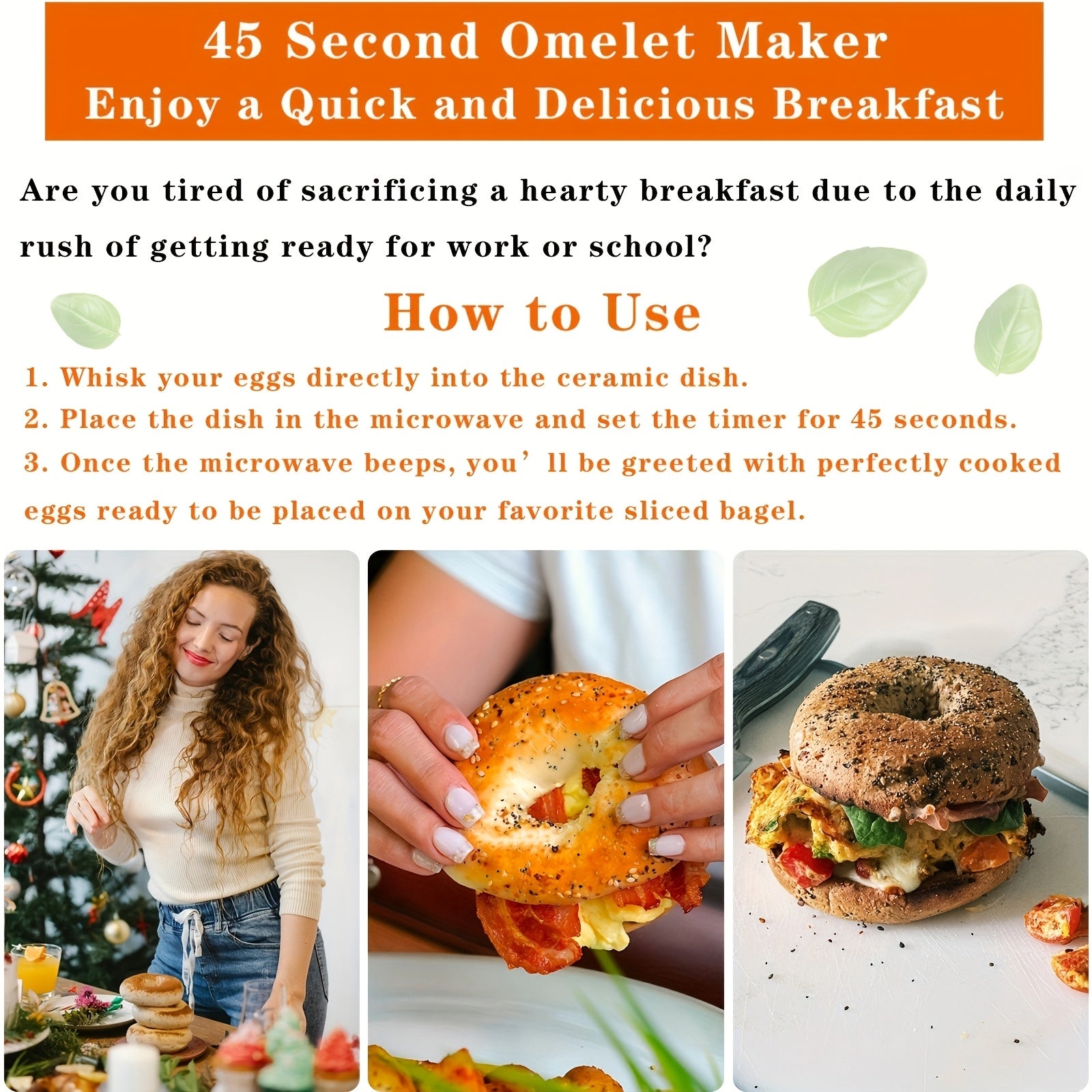 Ceramic Egg Maker Garlic-Shaped Microwave Omelet Maker Kitchen Gadget