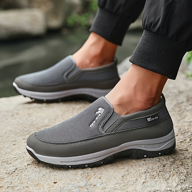 Men's Slip-On Casual Walking Shoes Breathable Fabric Durable Non Slip All-Season