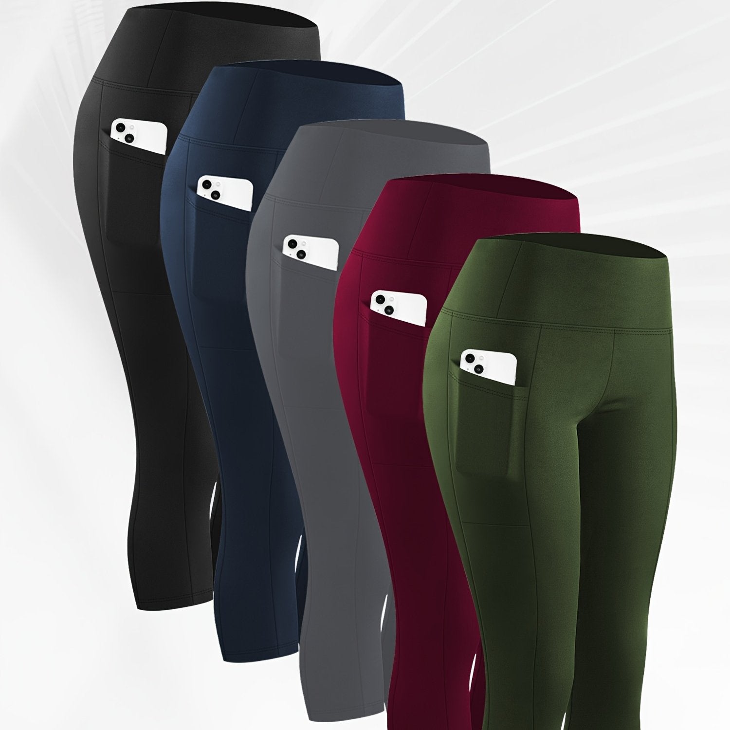 Plus Size High Waist Capri Leggings with Pockets for Women, Yoga, Running