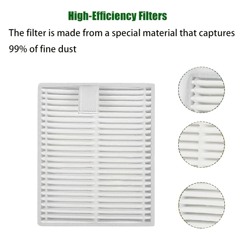 14 dona Robot tozalash uchun vakuum tozalash aksessuarlar to'plami, cho'tkalar, filtrlashlar, yostiqlarni o'z ichiga oladi