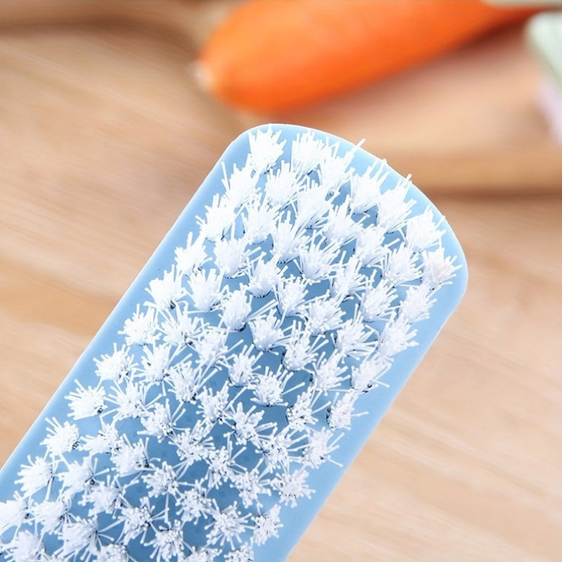 Многофункциональная пластиковая щетка для чистки с ручкой - Идеально подходит для чистки овощей, фруктов, кухни, ванной, гостиной, автомобиля и одежды - Не требует электричества