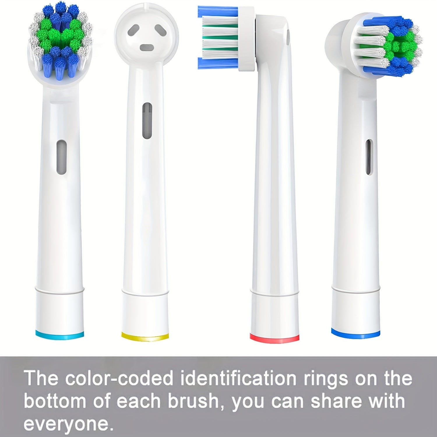 4 Pack Soft Dupont Bristle Toothbrush Replacement Heads for Electric Toothbrushes