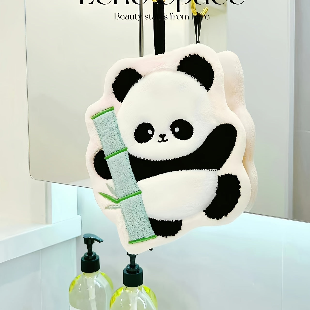Christmas Panda Bamboo Hand Towels Kitchen Absorbent Coral Fleece Machine Washable