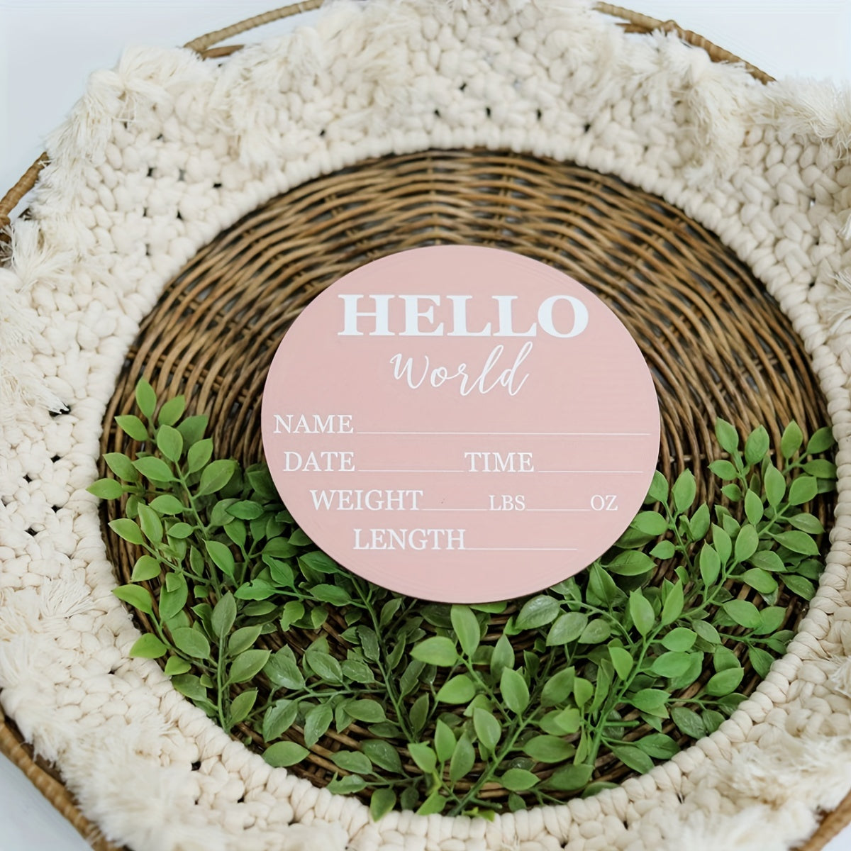 Доска для объявления о рождении с высоким разрешением, напечатанная на дереве натурального цвета, идеальный памятный подарок.