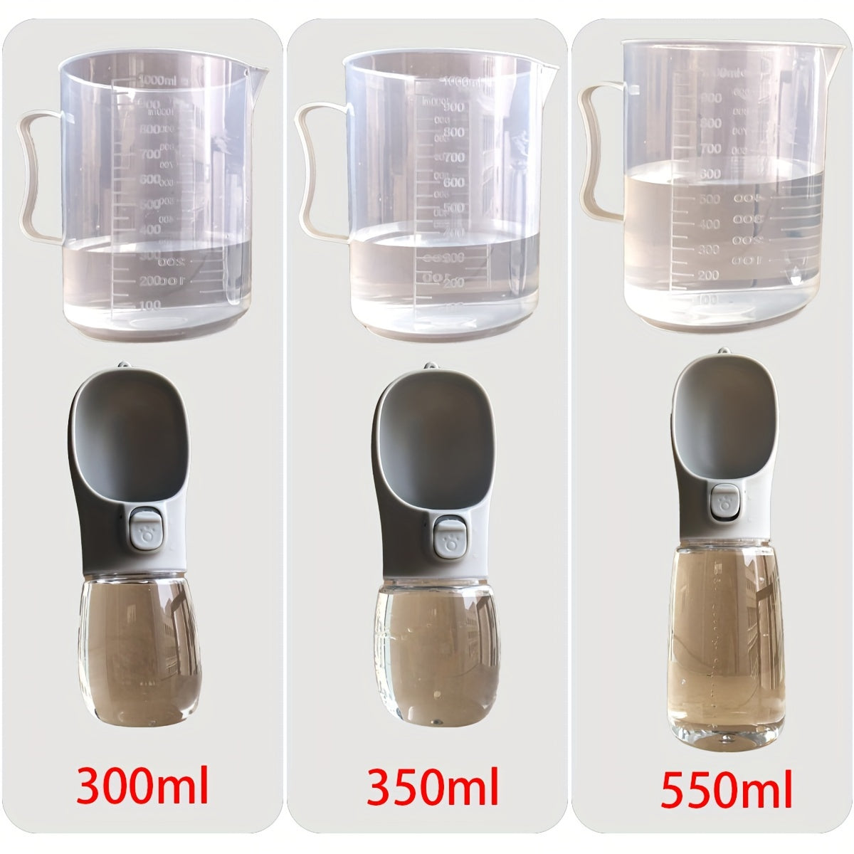 Dispensador de agua portátil para perros, botella de agua de viaje a prueba de fugas para pasear y al aire libre