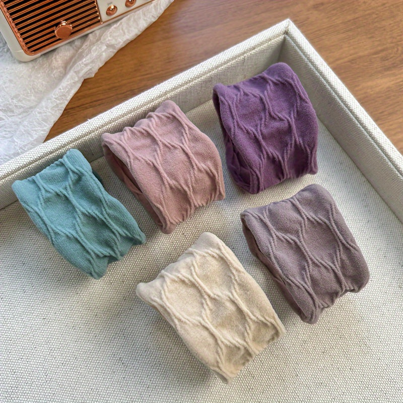 Women's Hair Scrunchies Soft Stretchy Fabric Non-Slip Wide Colorful Elastic Bands