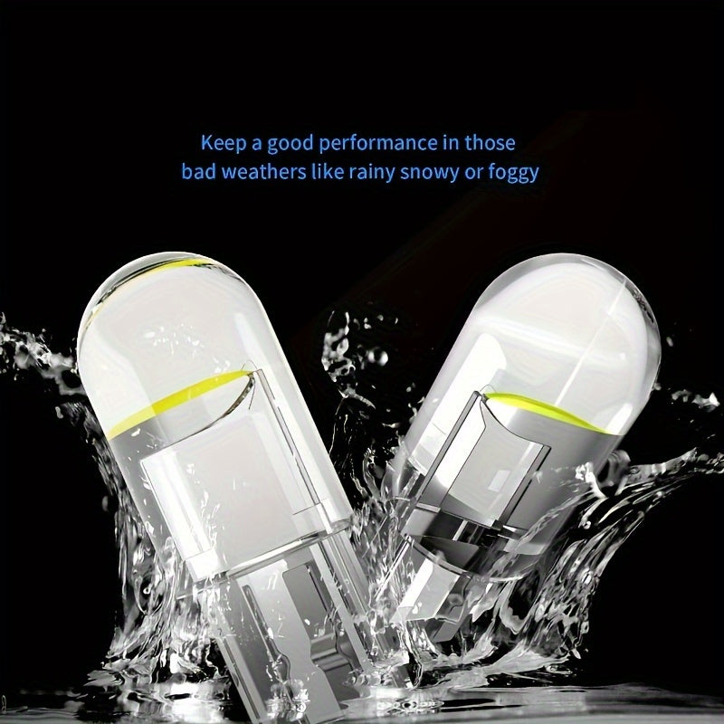 Набор белых и ледяных голубых стеклянных ламп T10 для внутреннего освещения, 360° освещения