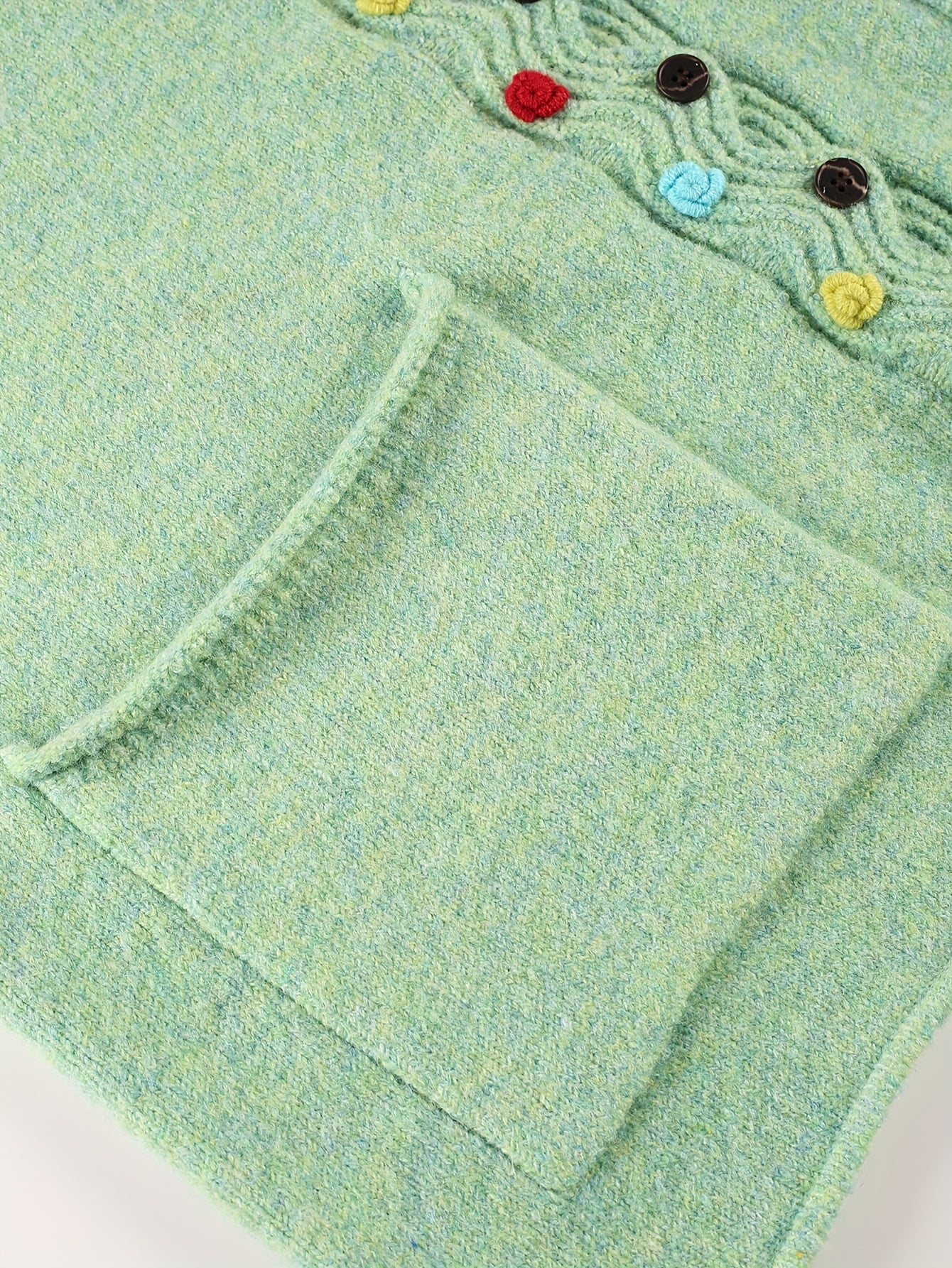 Plus Size Women's Light Green Cardigan Casual Crew Neck Long Sleeve