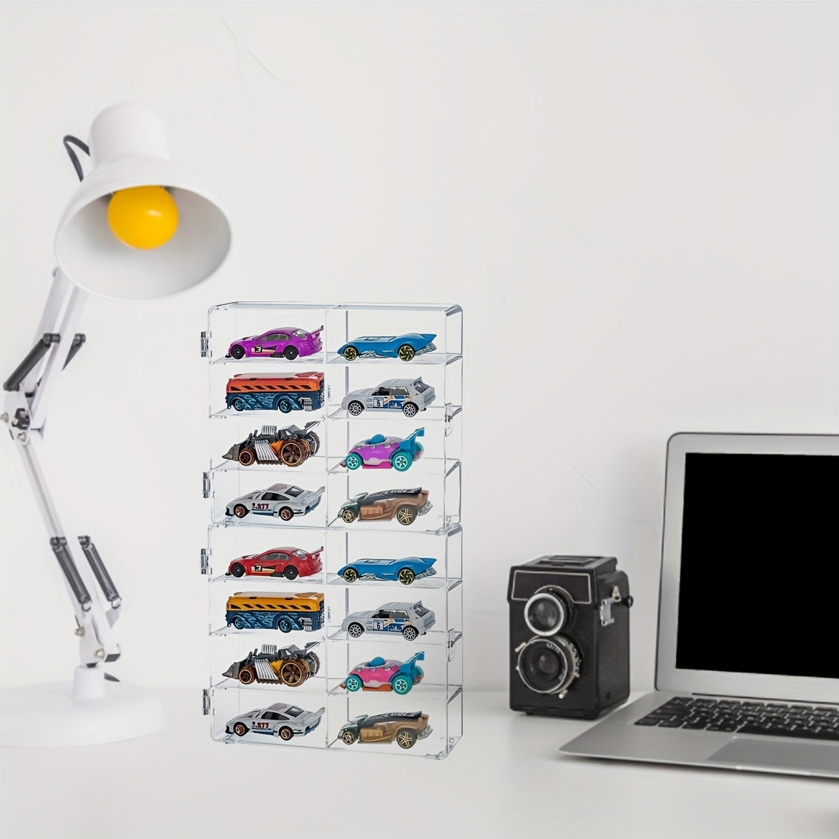 Acrylic Display Case for Cars 16 Slots Office Home Decoration