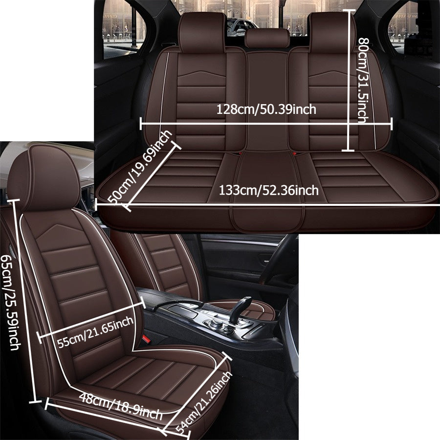 Black and Red 5-Piece Breathable Car Seat Cover Set for Sedan SUV