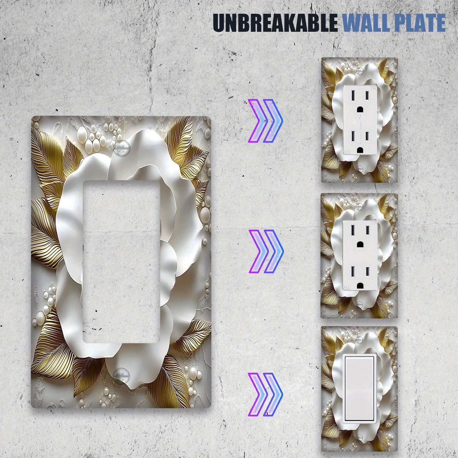 3D Flower Light Switch Cover for Teen Rooms Bedrooms Bathrooms and Game Rooms Easy Installation