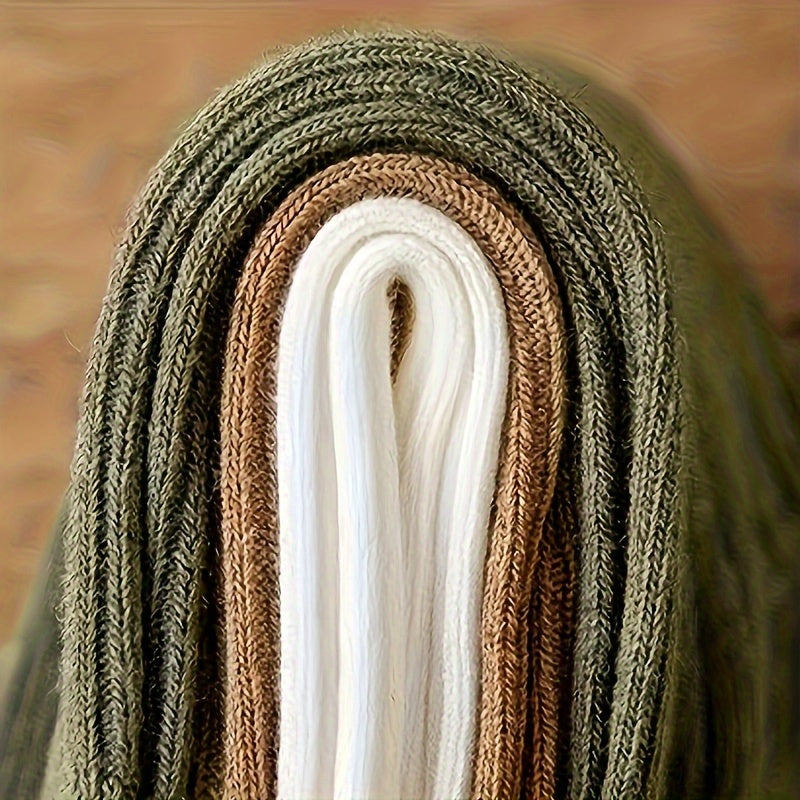 Men's Long Socks 7 Pairs Breathable Solid Color All Seasons Polyester Elastane