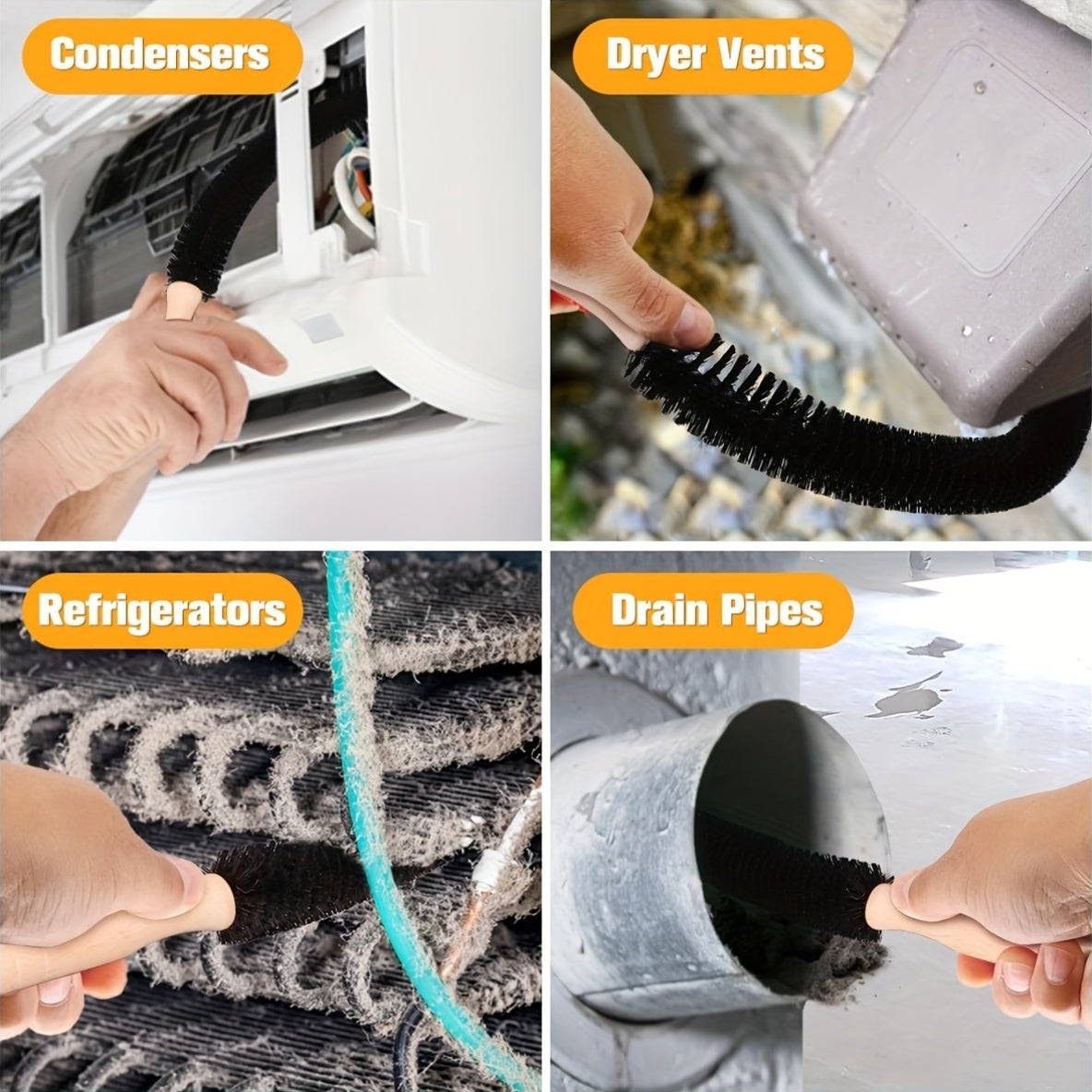 Universal Dryer Vent Cleaning Kit with Vacuum, 2-Piece, Compatible with V6-V15