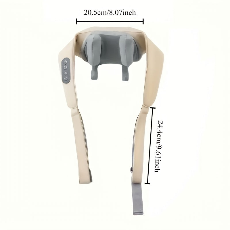 Cordless Shiatsu Deep Tissue Massager with Heat and Auto-Off for Neck and Shoulders