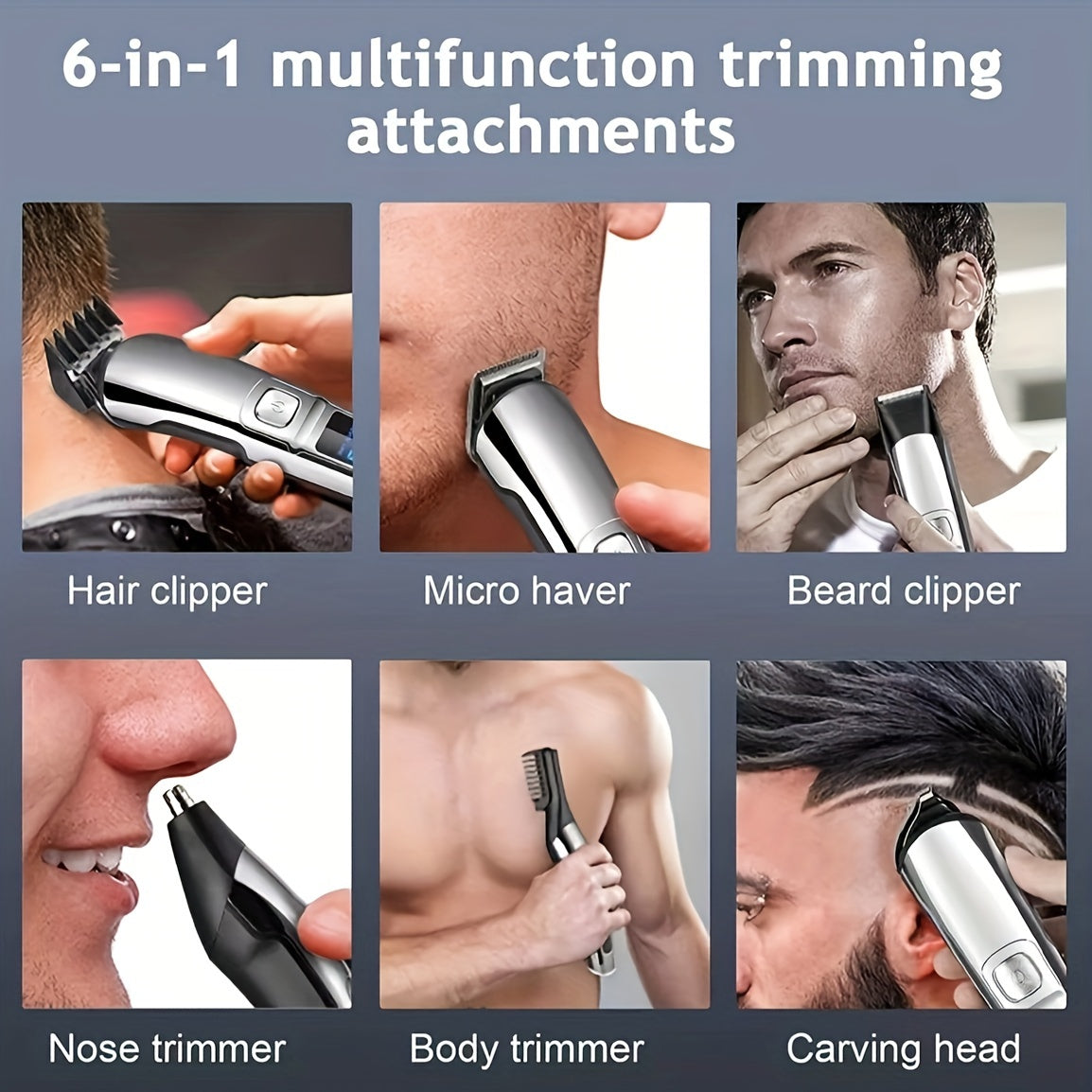 Beard Trimmer Electric Razor Shaver Cordless Hair Clippers Grooming Kit